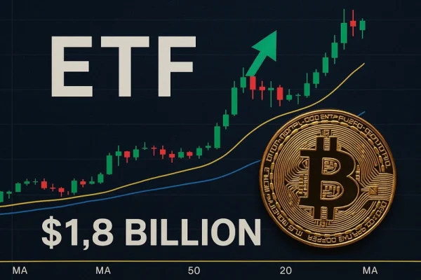 美國現貨比特幣 ETF 表現強勁，流入資金達 18 億美元